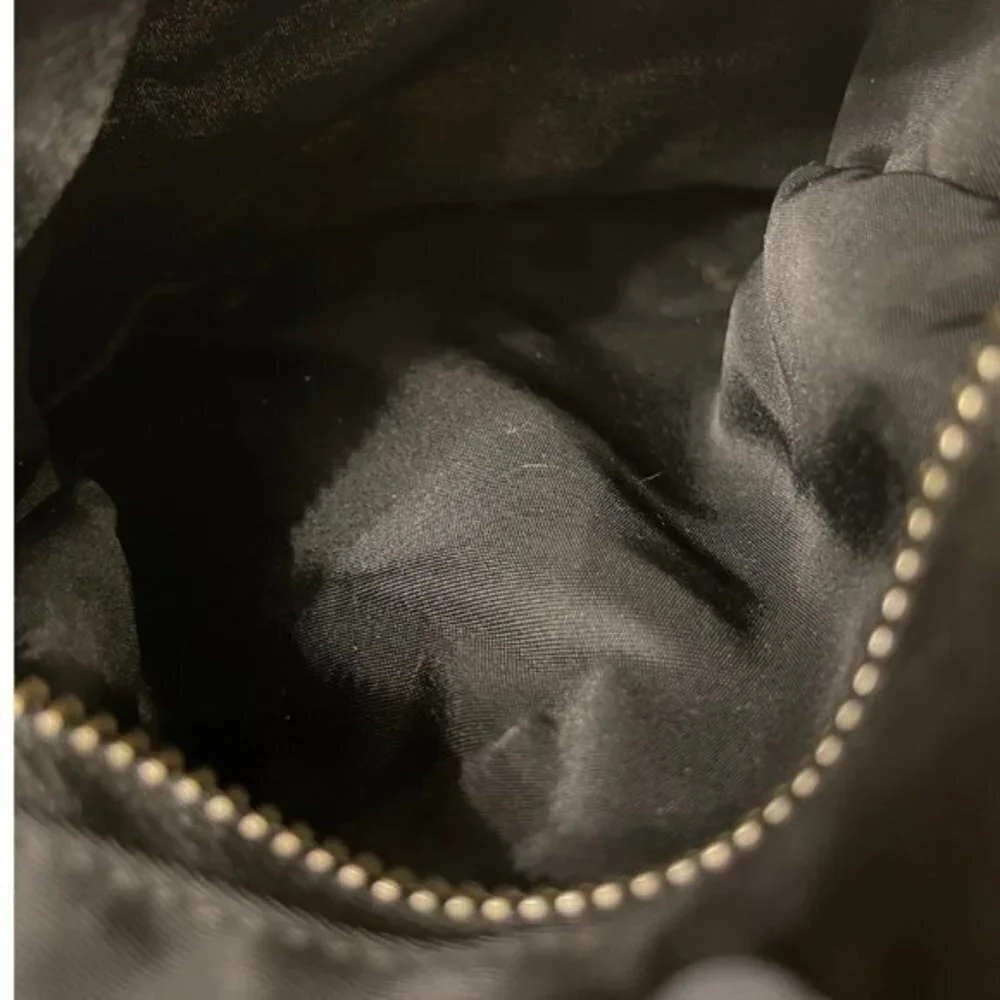 Vintage Prada Zip Satchel Tessuto in Black with Patent Leather Handles